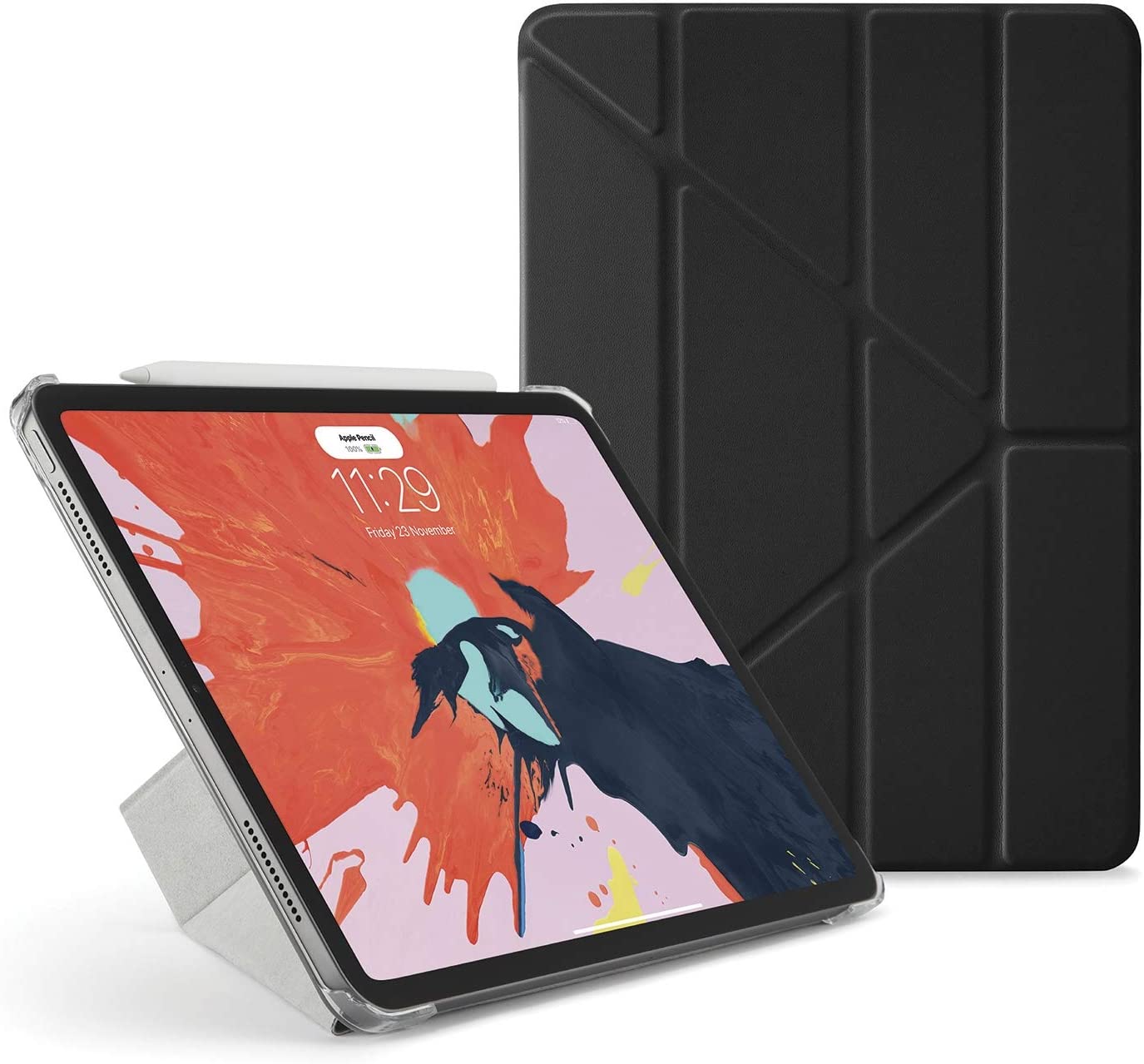 iPad Pro 11インチ [第1世代] オリガミケース ブラック/ラムスキン