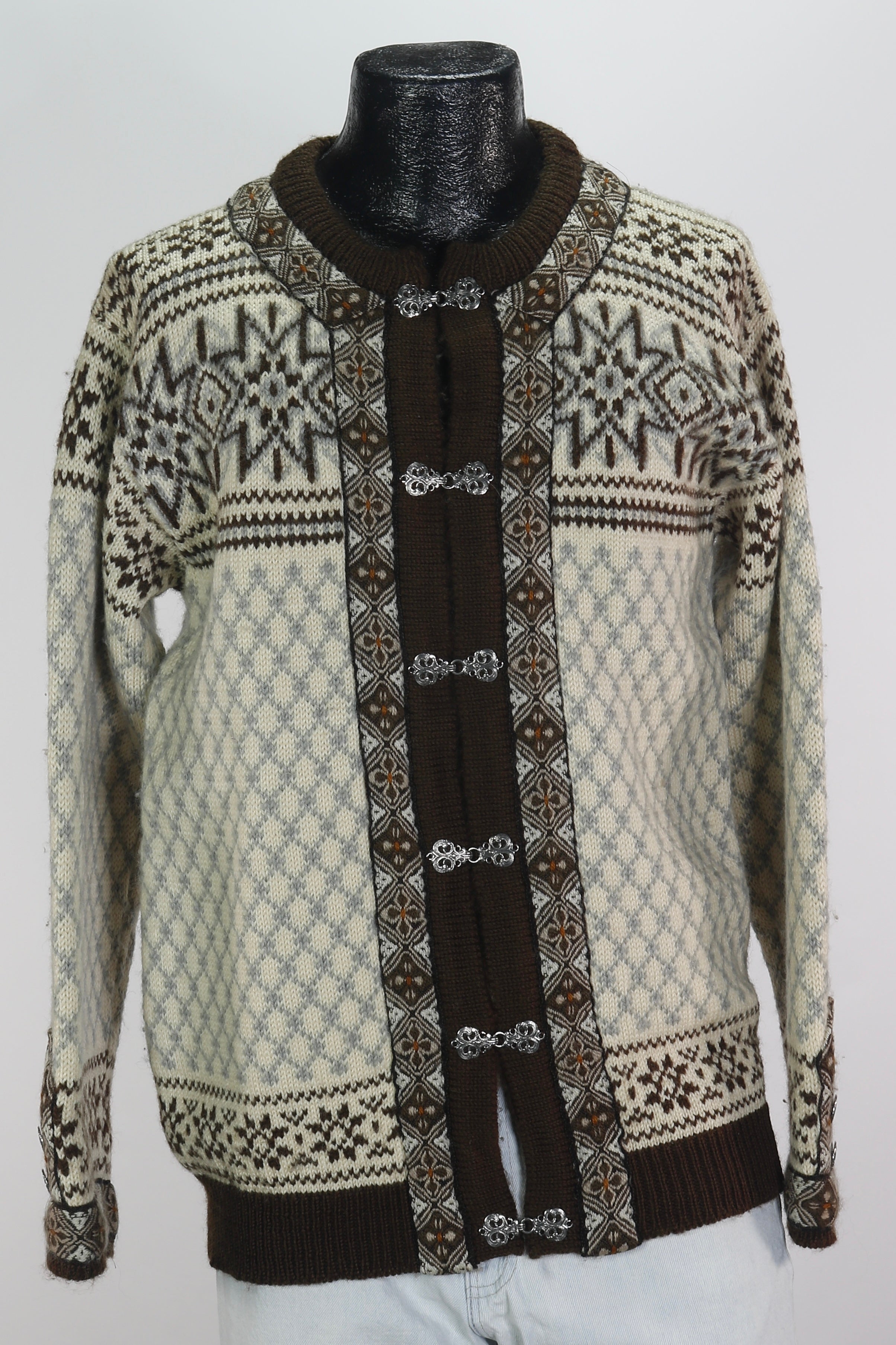 90s DALE of Norway Brown Trim Cardigan L – Maude Vintage