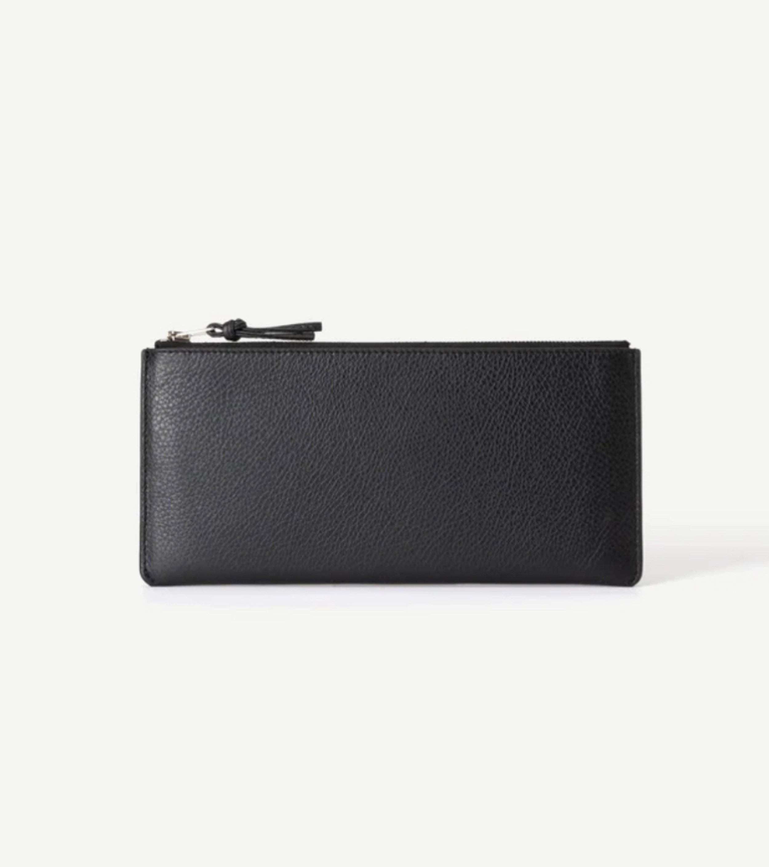 Aeta フラット ロング ウォレット, Black – Navyblue