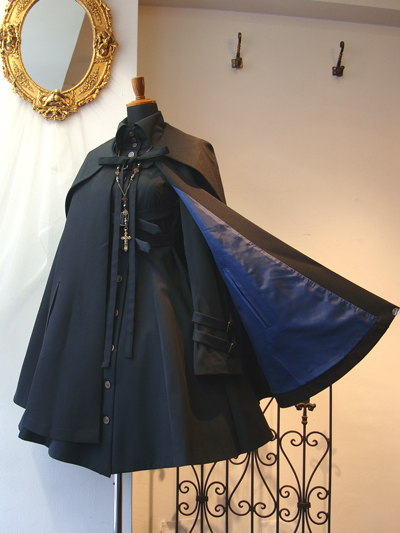 ATELIER BOZ フードロングマント ネイビー×パープル 美品 ATELIER BOZ