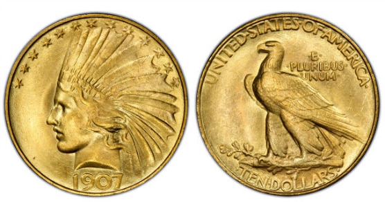 アメリカ 10ドル金貨インディアンヘッド1912-S ＄10 PCGS MS61