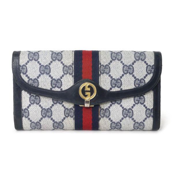 OLD Gucci GG留め具がま口シェリー長財布（青） – Vintage Shop Rococo