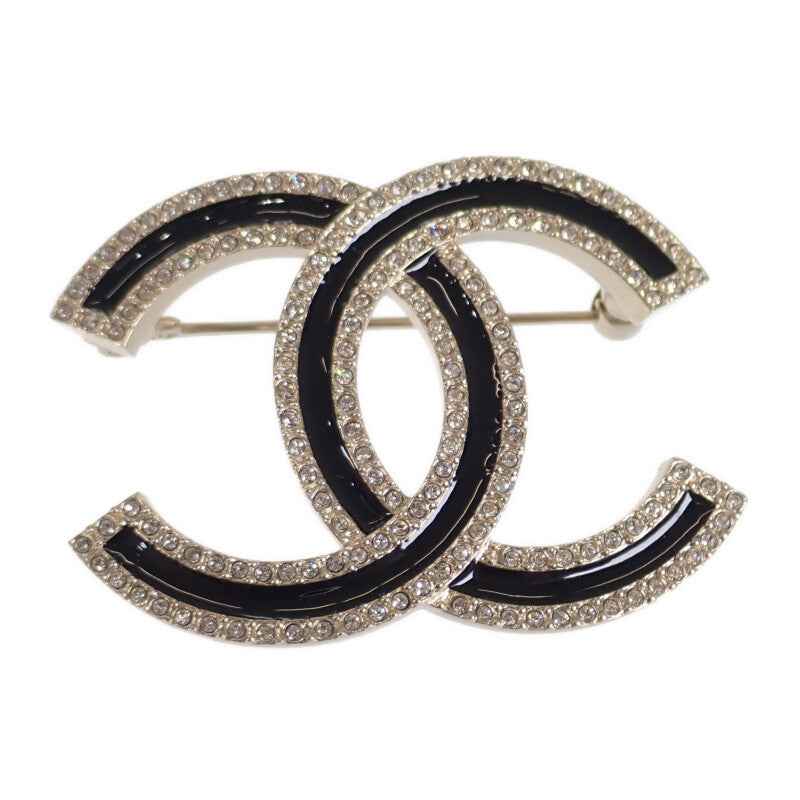 シャネル CHANEL ココマーク ブローチ メタル クリスタル ゴールド