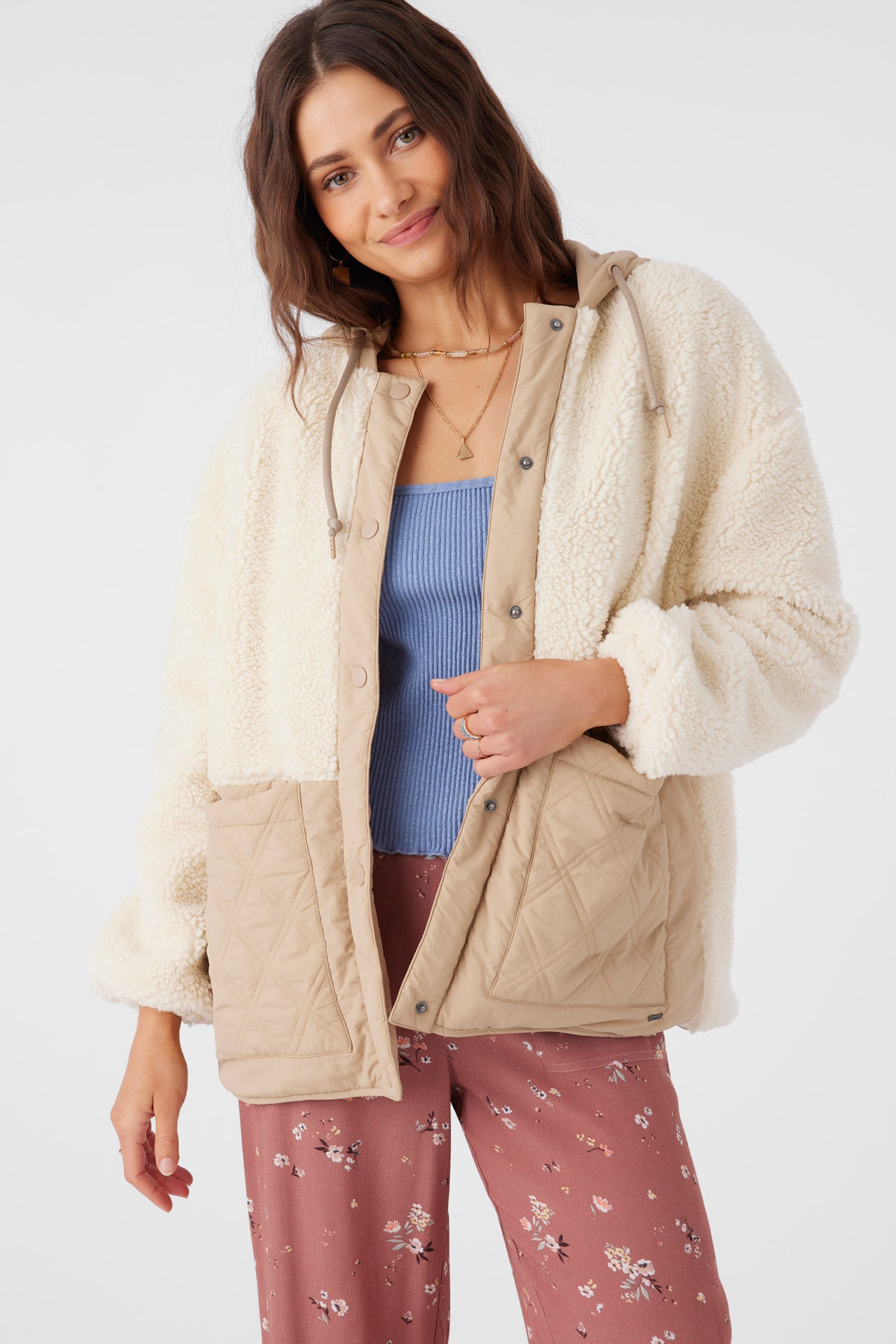 Meena High Pile Fleece Quilted Jacket - Nomad | O'Neill