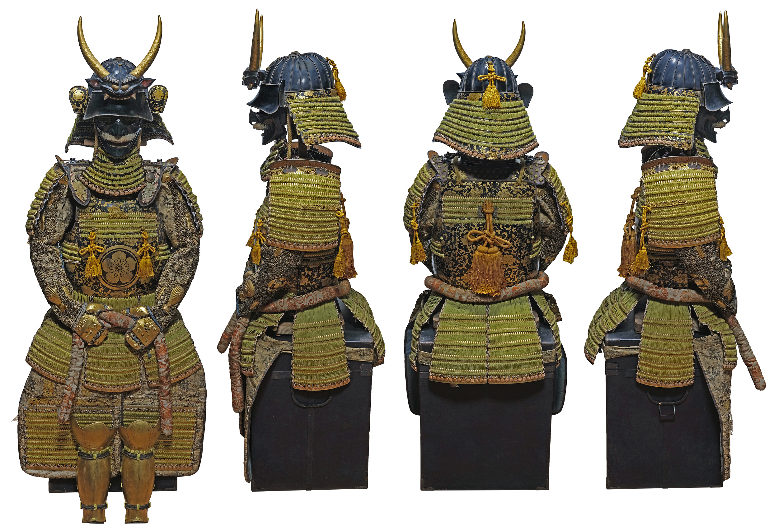 超美品！『薩摩国住光忍十一代作』日本 甲冑 錆胴鉄錆鋲当世具足『鎧