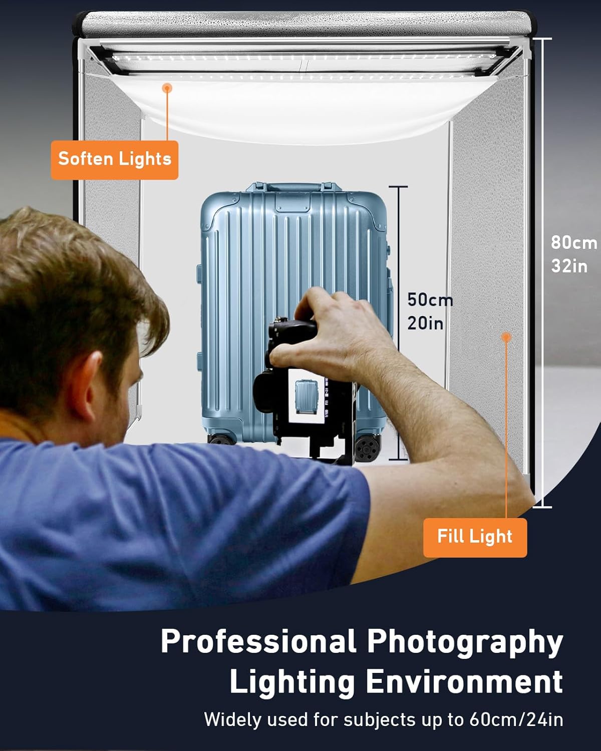 DUCLUS 32×32inch Professional Photo Studio Booth Photobox, Portable 21