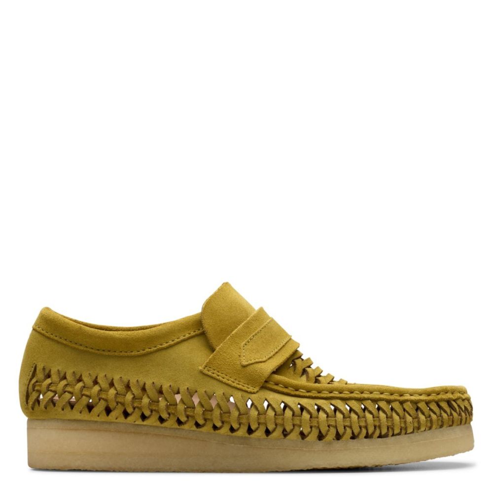 Clarks Men's WB Loafer Weave in Olive Suede | Getoutsideshoes.com