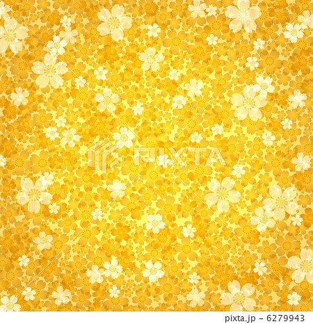 金色の花和柄のイラスト素材 [6279943] - PIXTA