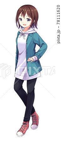アニメ風の女性キアニメ風の女性キャラクター 全身イラスト＋表情差分