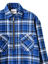 ss.0027AW25-blue ハーフジッププルオーバーワークシャツ The Black