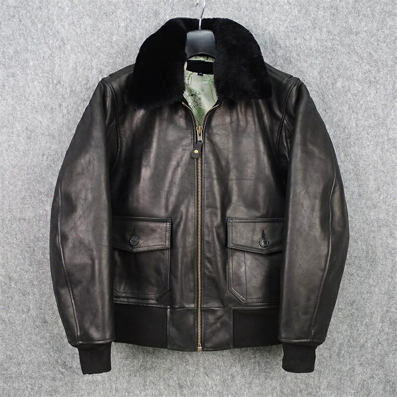 楽天市場】ライダースジャケット レザージャケット 牛革 上品 ファー襟