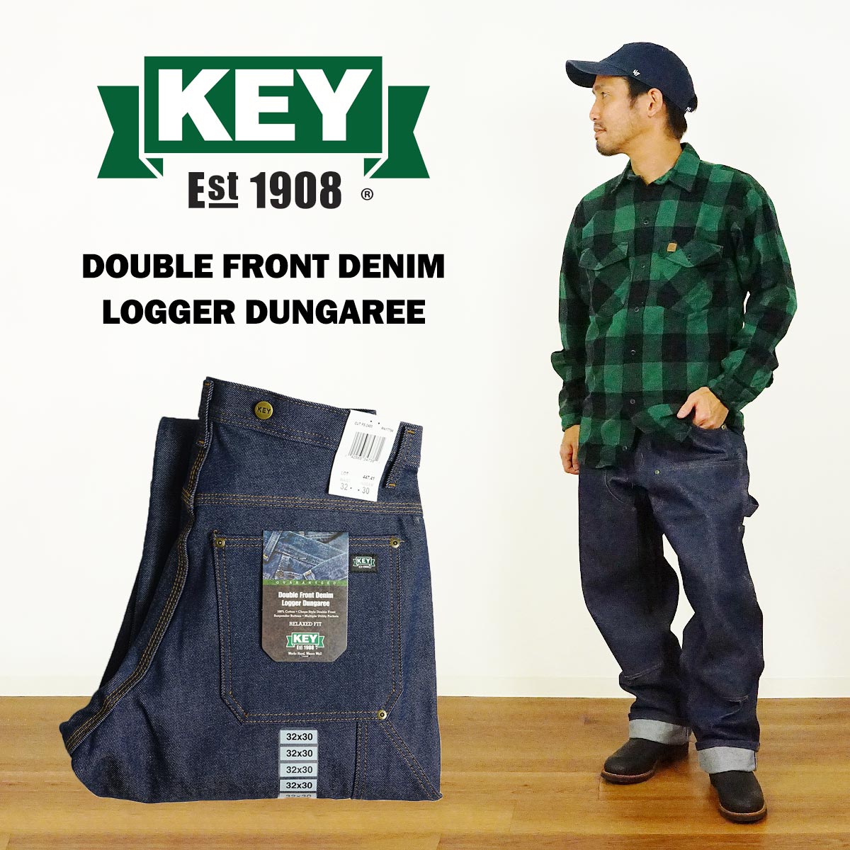 楽天市場】【クーポン配布中】キー KEY ダブルフロント デニム ロガー