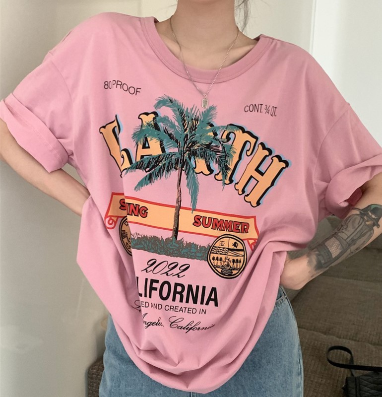 楽天市場】ヤシの木 ロゴ カラフル Tシャツ 2色 半袖 五分袖 トップス