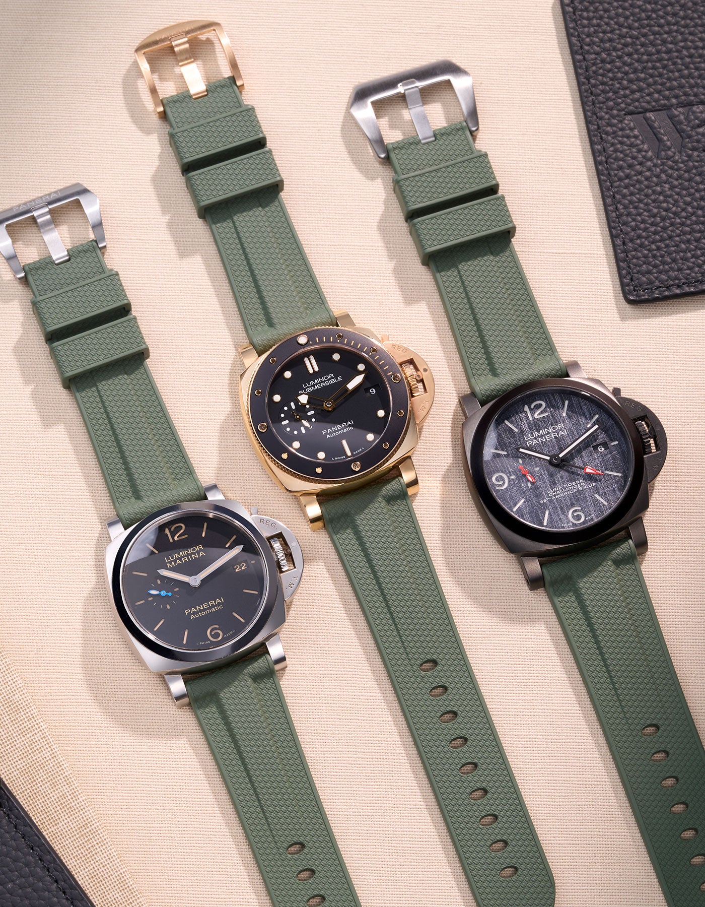 Military Green Vertech FKM Rubber Strap for Panerai 22-26mm