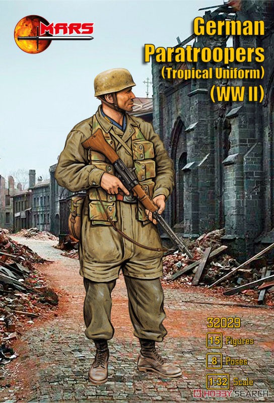 WW.II ドイツ軍 降下猟兵熱帯用 装備 (15体/8ポーズ) (プラモデル