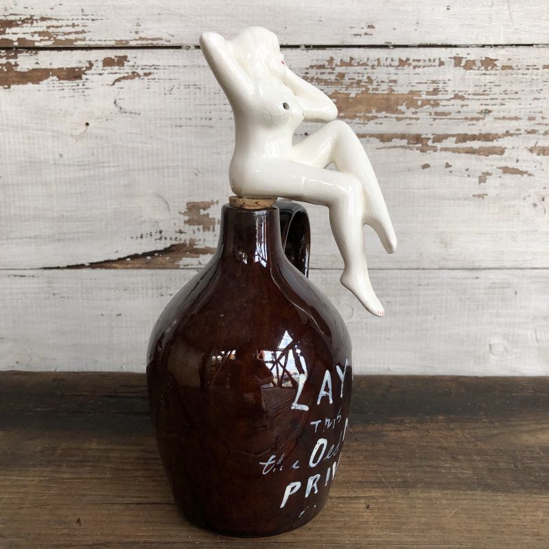 50s Vintage Lay Off Nude Decanter Pin Up Girl (T399) - 2000toys