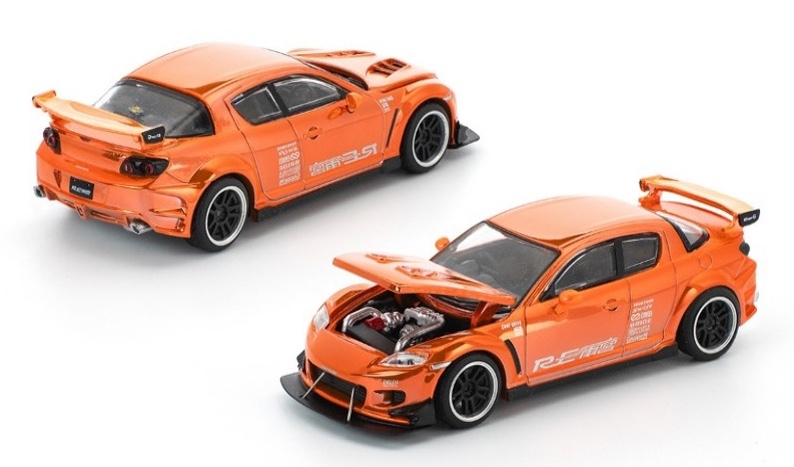 1/64 マツダ RX-8 RE雨宮 クロームオレンジ （PopRace PR640281/入荷