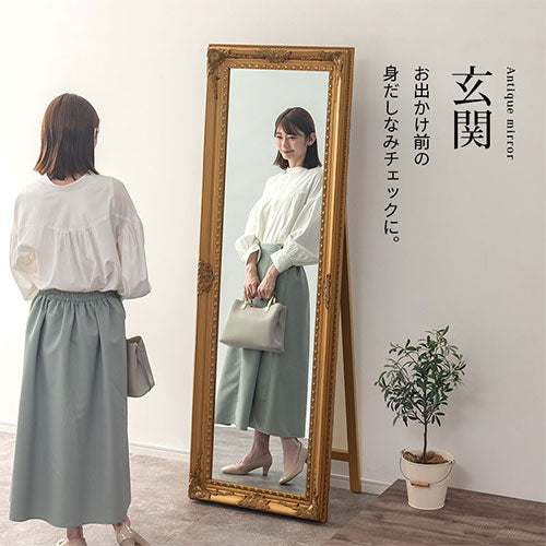 アンティーク調ミラー 幅60cm ミラー ドレッサー おしゃれ ぼん家具