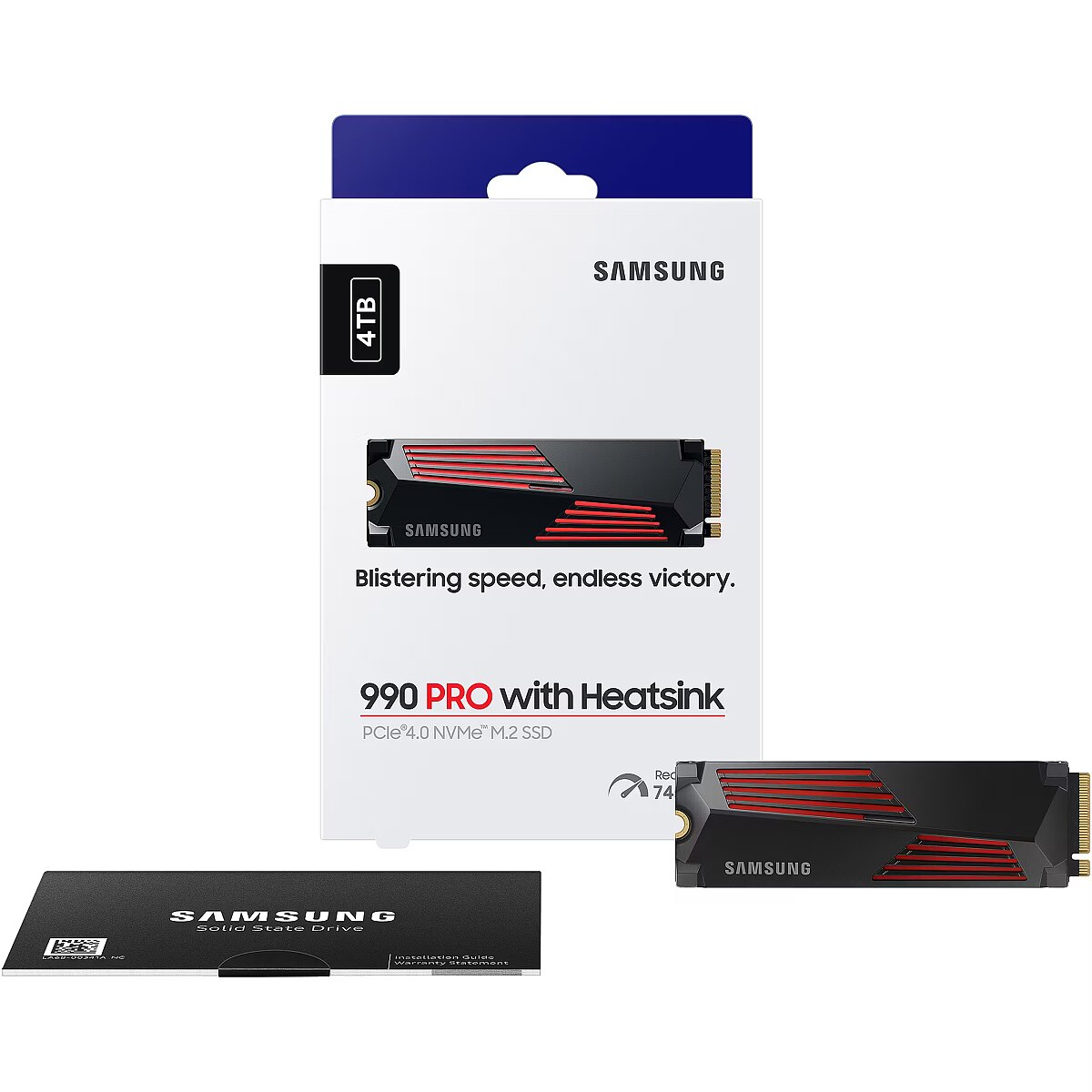 Samsung 990 PRO, 4TB, M.2 Gen4 x4, With Heatsink (MZ-V9P4T0GW)