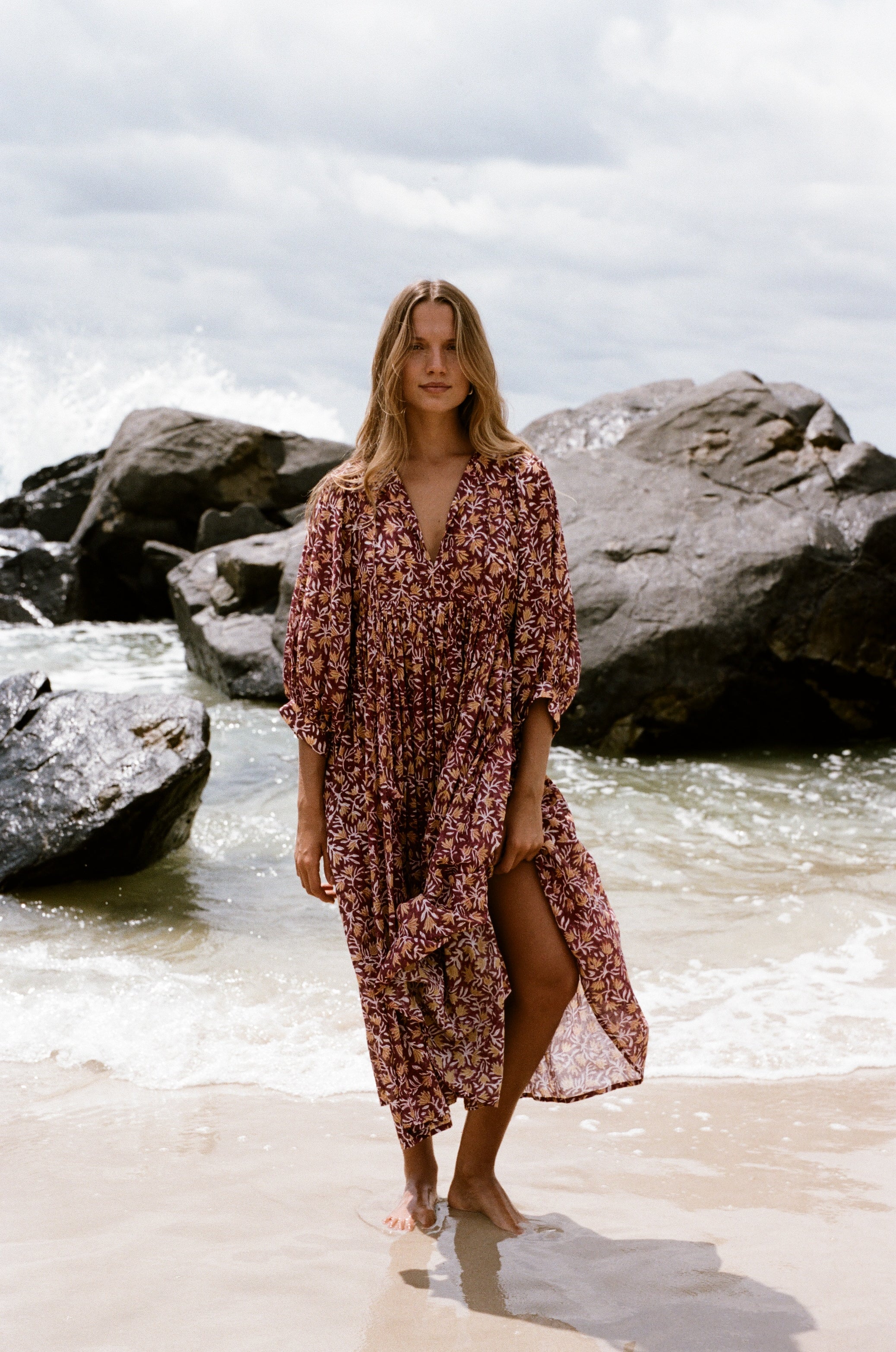 Kyra Midi Dress ~ Sumac – Daughters of India