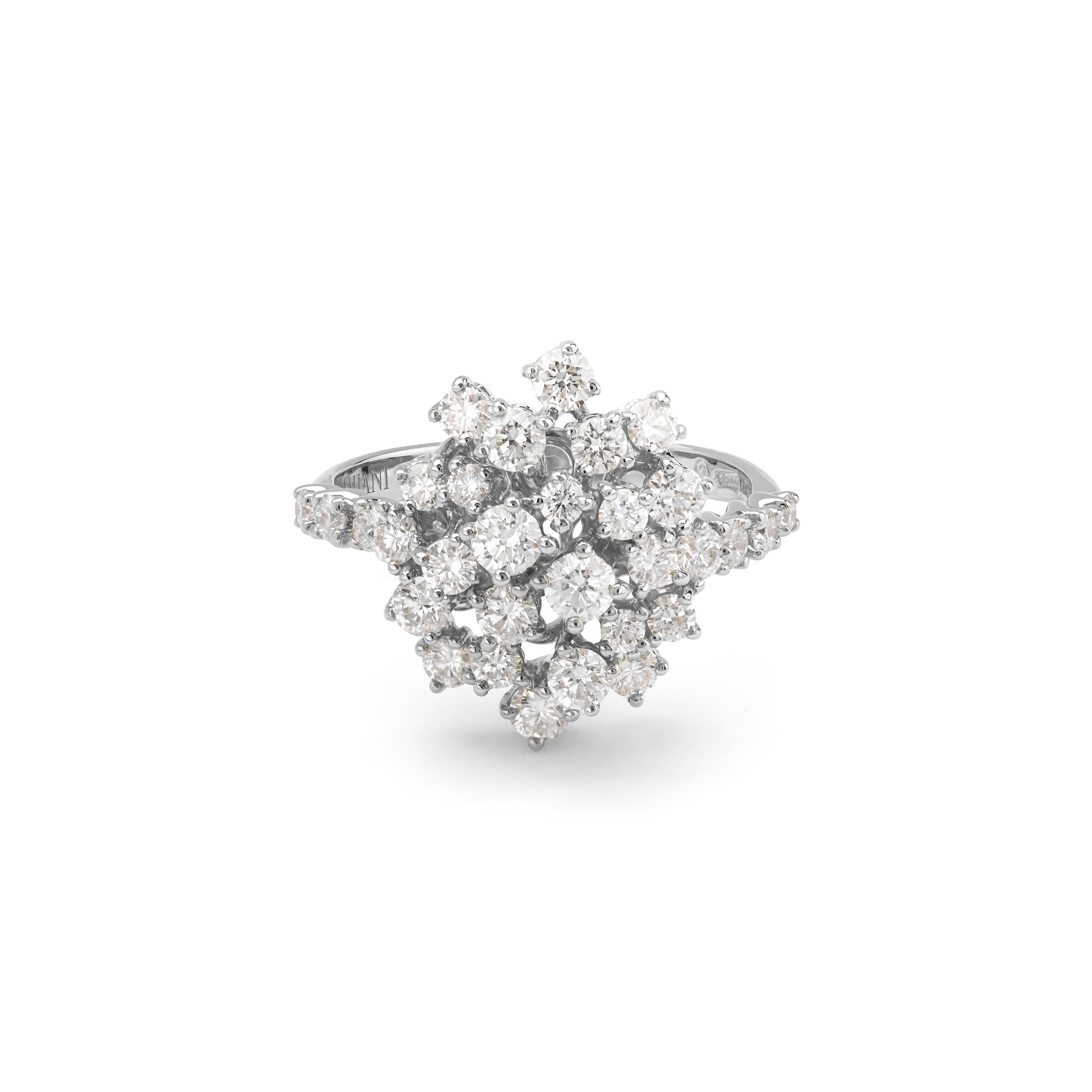 ホワイトゴールド、ダイヤモンド（複数）リング - Damiani MIMOSA