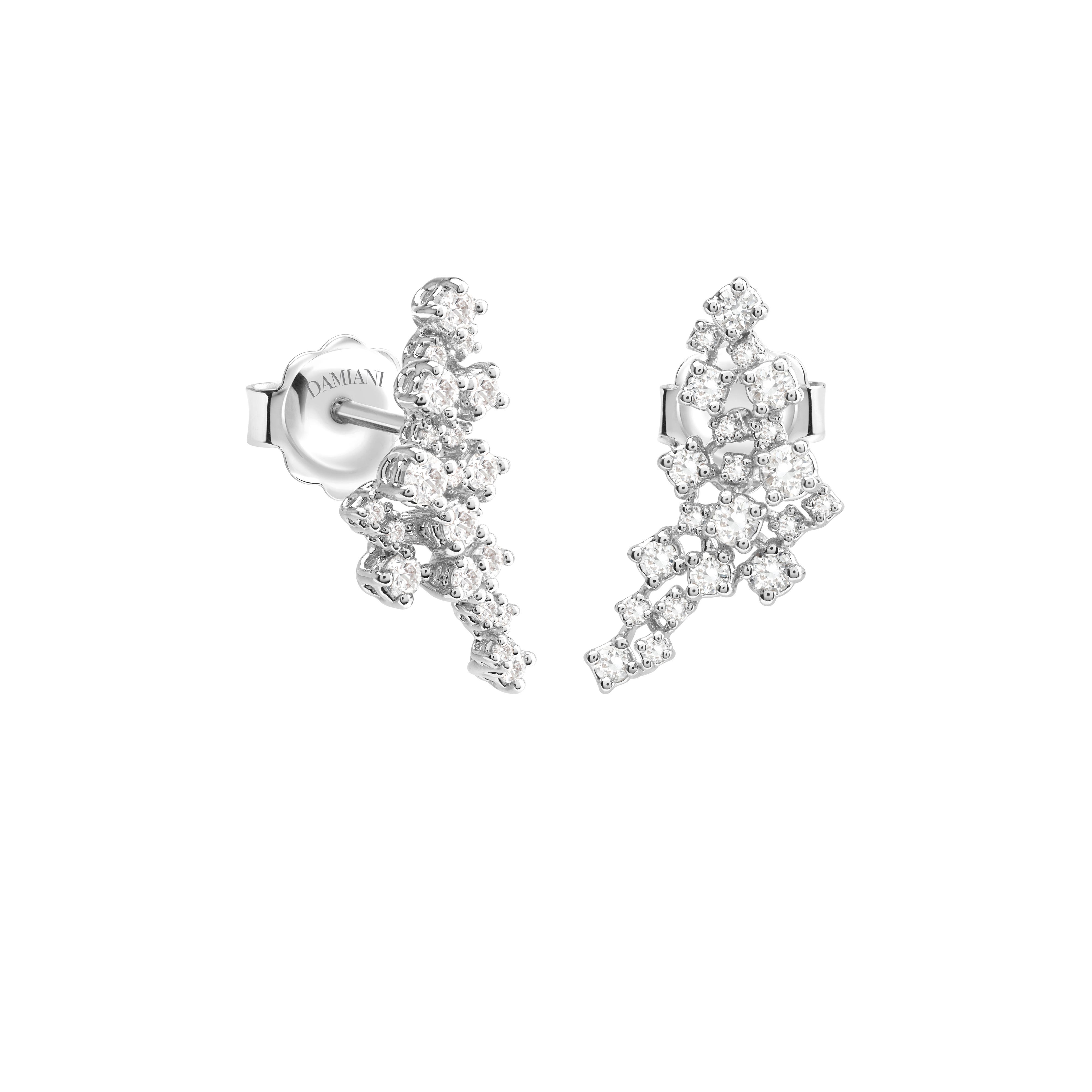 ホワイトゴールド, ダイヤモンド ピアス - Damiani MIMOSA