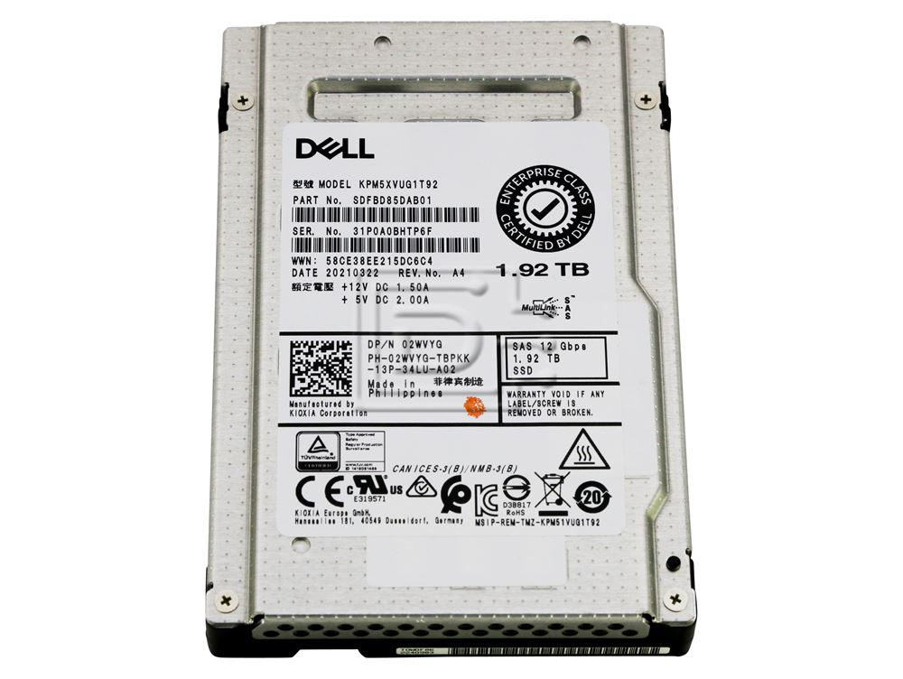 Dell 2WVYG / KIOXIA Toshiba KPM5XVUG1T92 1.92TB 2.5