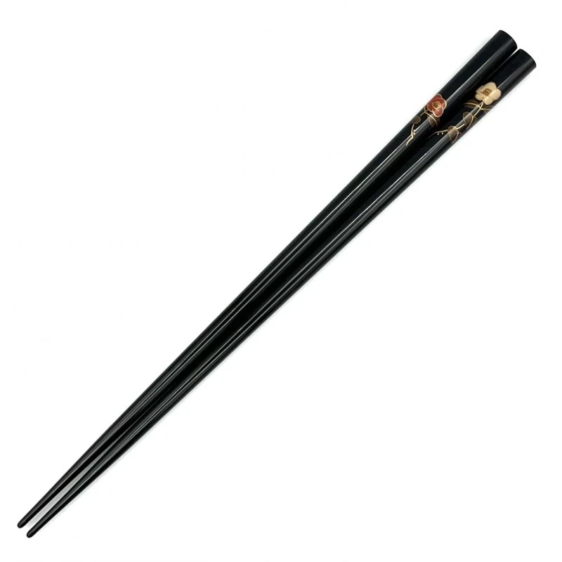 輪島塗 蒔絵箸 椿（黒） - お買い物｜日本最大級の箸の通販サイトなら