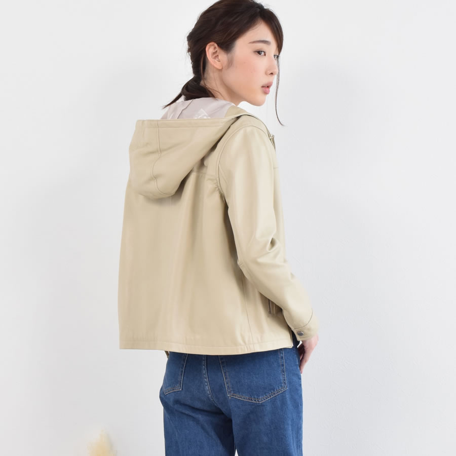 20%OFF 会員価格適用外】[Merfirge]ラム レザー ジャケット フード付