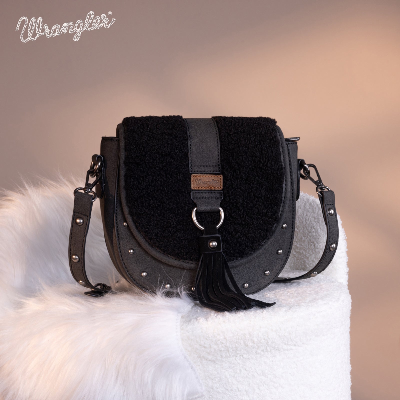 Wrangler Aztec Sherpa Trim Crossbody Purse - Montana West