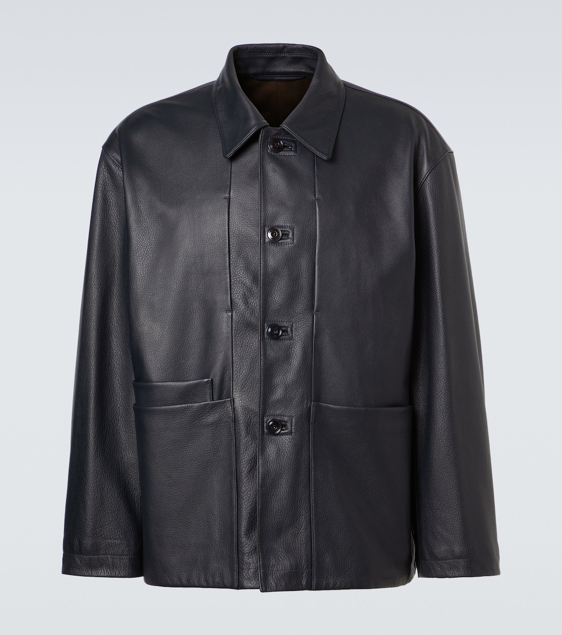 Leather jacket in grey - Lemaire | Mytheresa
