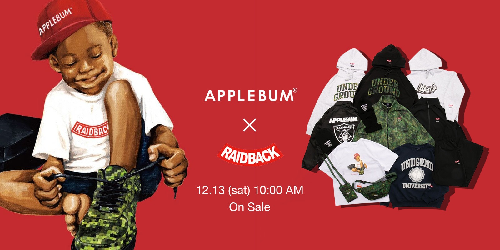 12/13(土) APPLEBUM × raidback fabric Collaboration COLLECTION 新作発売
