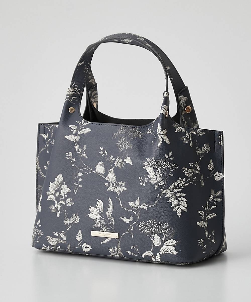 LAURA ASHLEY（ローラ アシュレイ）華やかプリント＆合皮のトート
