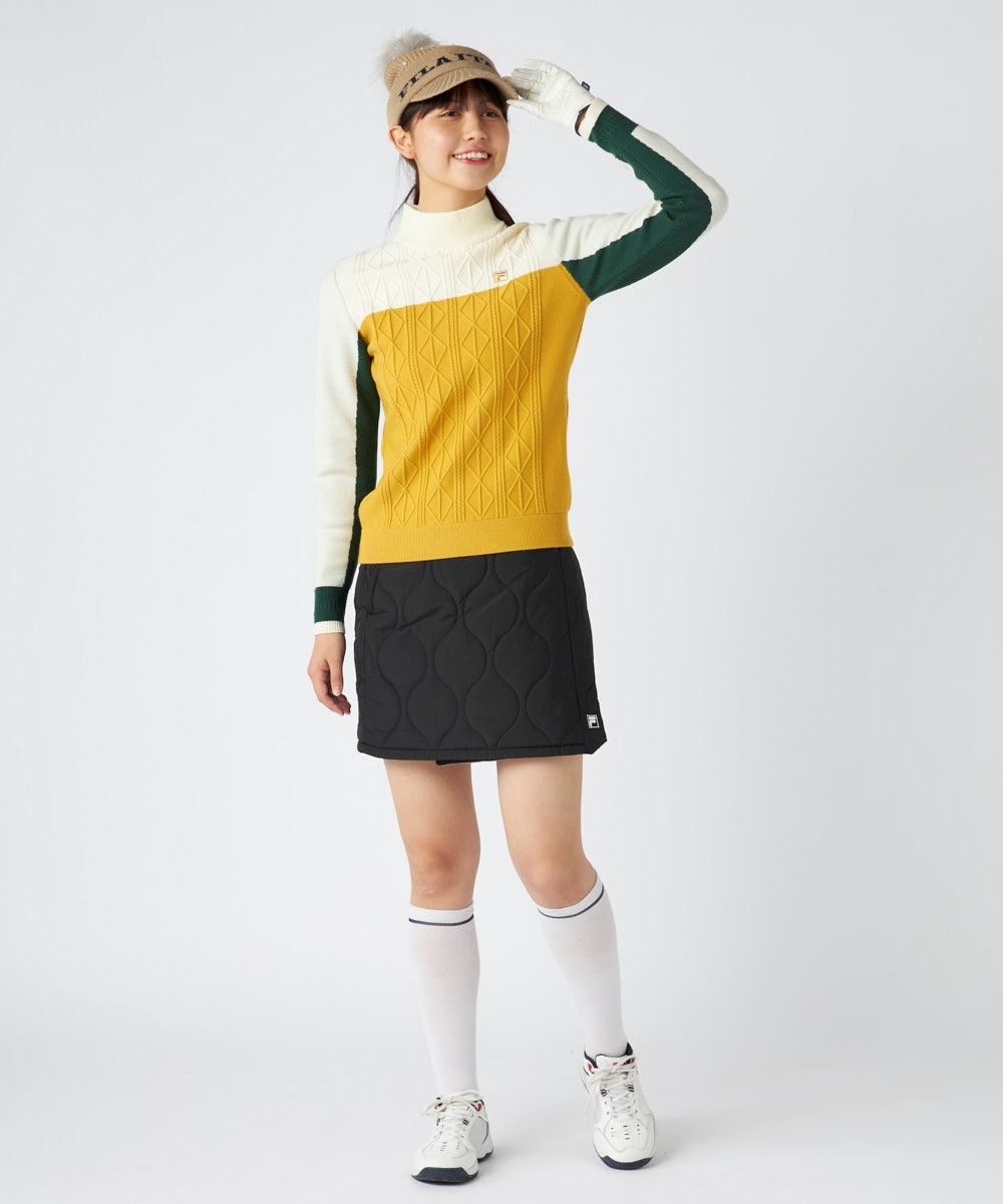 中わた入りポリエステルタフタラップスカート（FILA GOLF）（保温