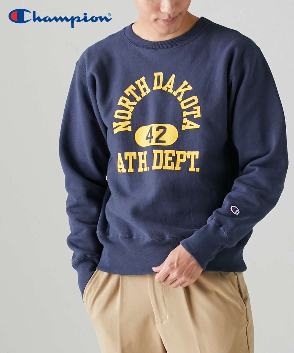 Champion（チャンピオン）REVERSE WEAVE 裏起毛プリント長袖クルー