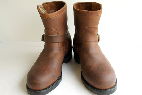 90s USA製 CHIPPEWAチペワ PT91 ショートエンジニアブーツ 茶 10