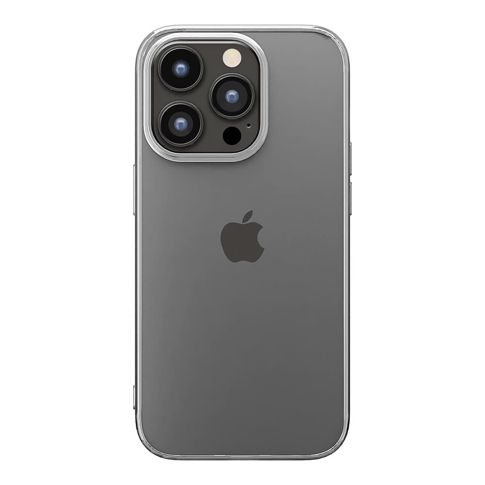 iPhone 15 Pro用 メタリックフレーム ソフトケース [シルバー]｜株式