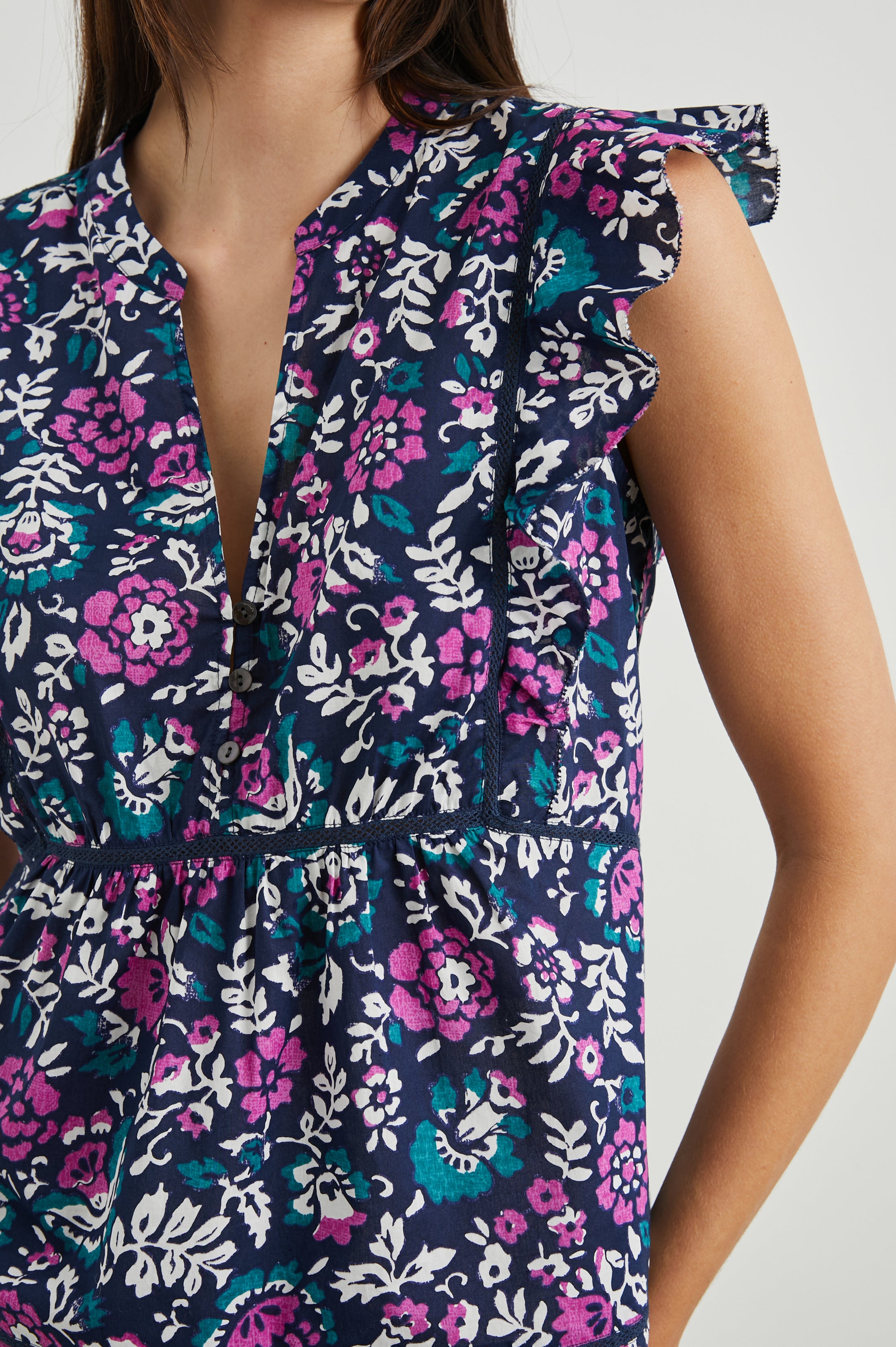 MISHA TOP - WOODBLOCK FLORAL – Rails
