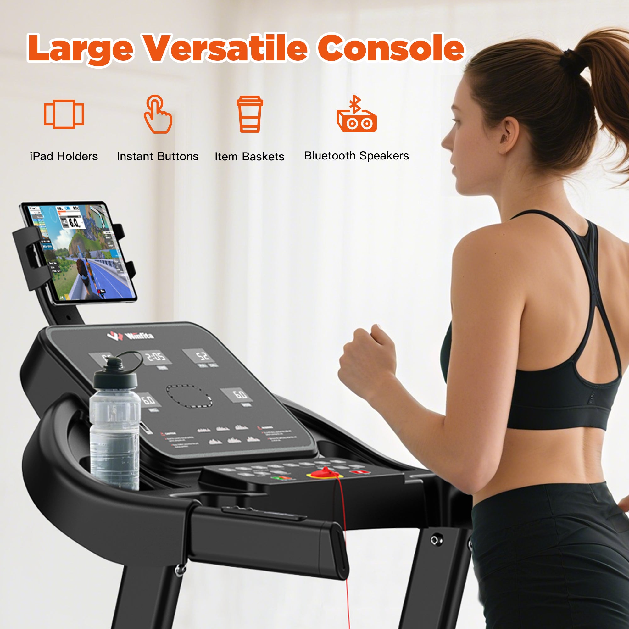 Winfita Incline Treadmill, 0-12% Auto Incline Treadmill for