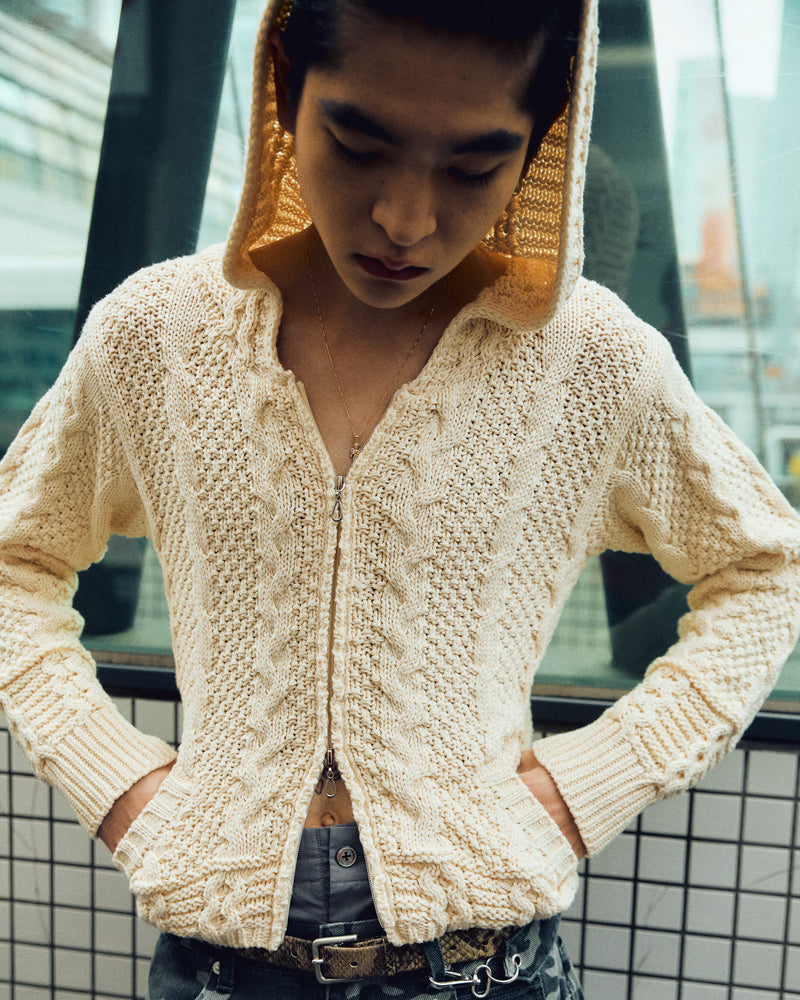 HIROKI TSUZUKI】COTTON KNIT ZIP HOODIE – YZ
