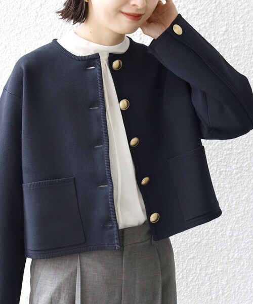 SHIPS（シップス） ジャケット ノーカラージャケット *「手洗い可能