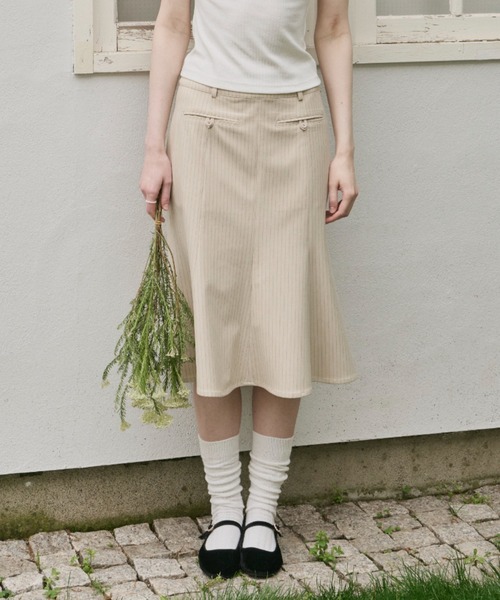 GIUNON スカート midi pocket stripe skirt / ミディポケット