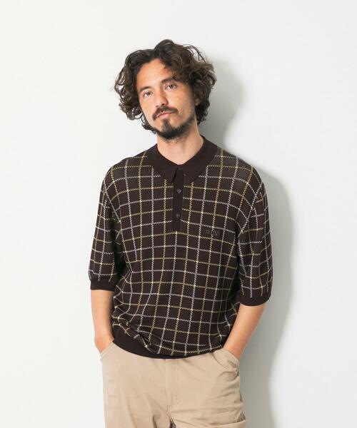 URBAN RESEARCH Sonny Label ポロシャツ OOPSチェック柄ニット