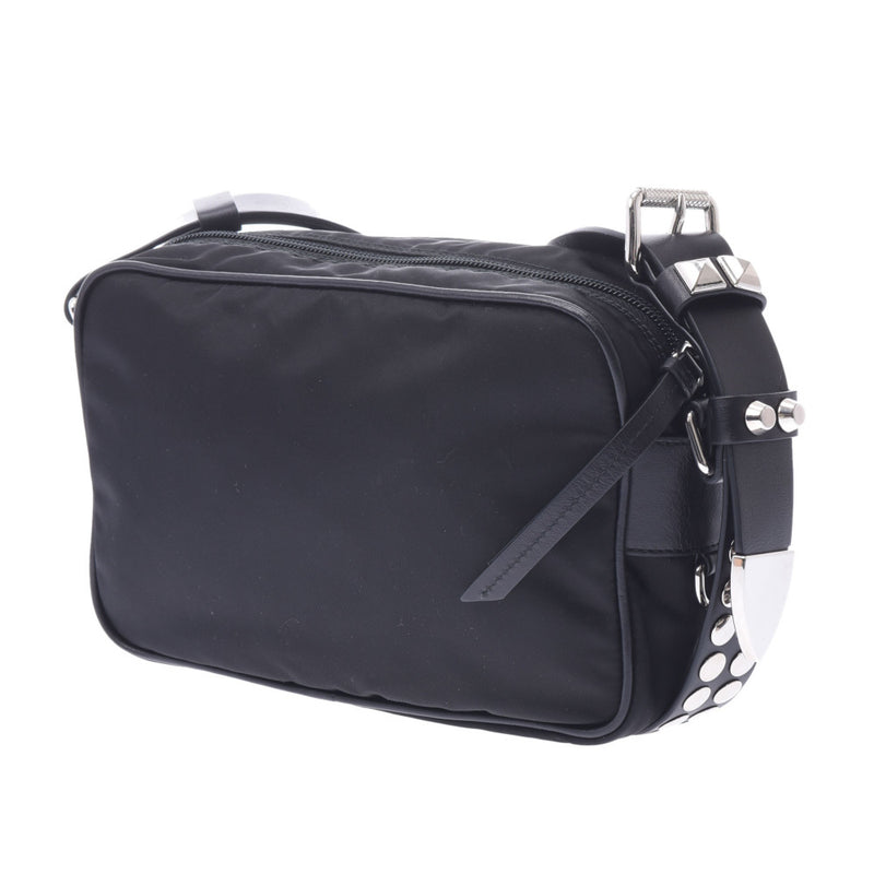 プラダスタッズ 黒 ユニセックス ショルダーバッグ 1BC167 PRADA 中古