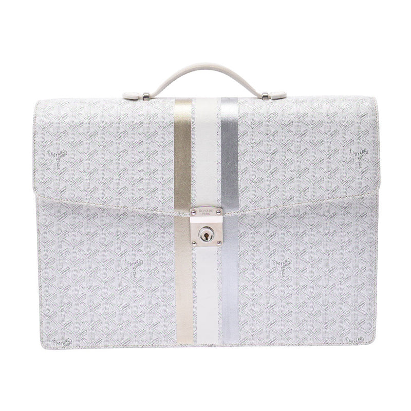 ゴヤールシープル 書類カバン 白 メンズ ビジネスバッグ GOYARD 中古