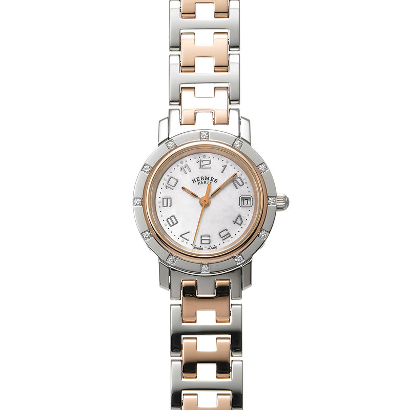 エルメスクリッパー 12Pダイヤ レディース 腕時計 CL4.222 HERMES 中古