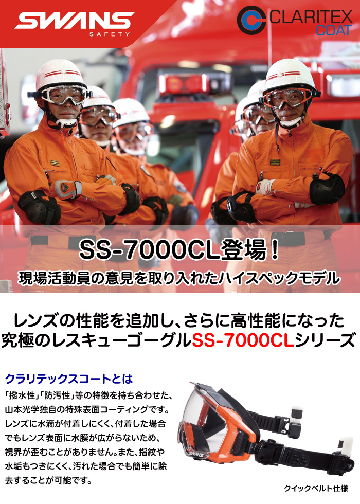 SWANS スワンズ レスキューゴーグル 保護メガネ SS-7000CL クイック
