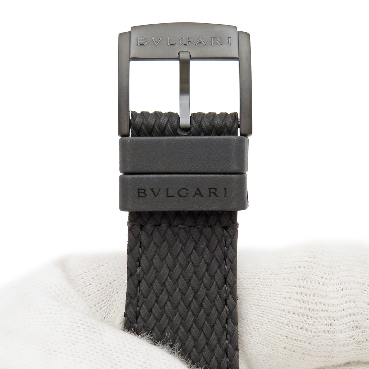 ブルガリ BVLGARI ブラック ラバー ステンレススチール 純正尾錠