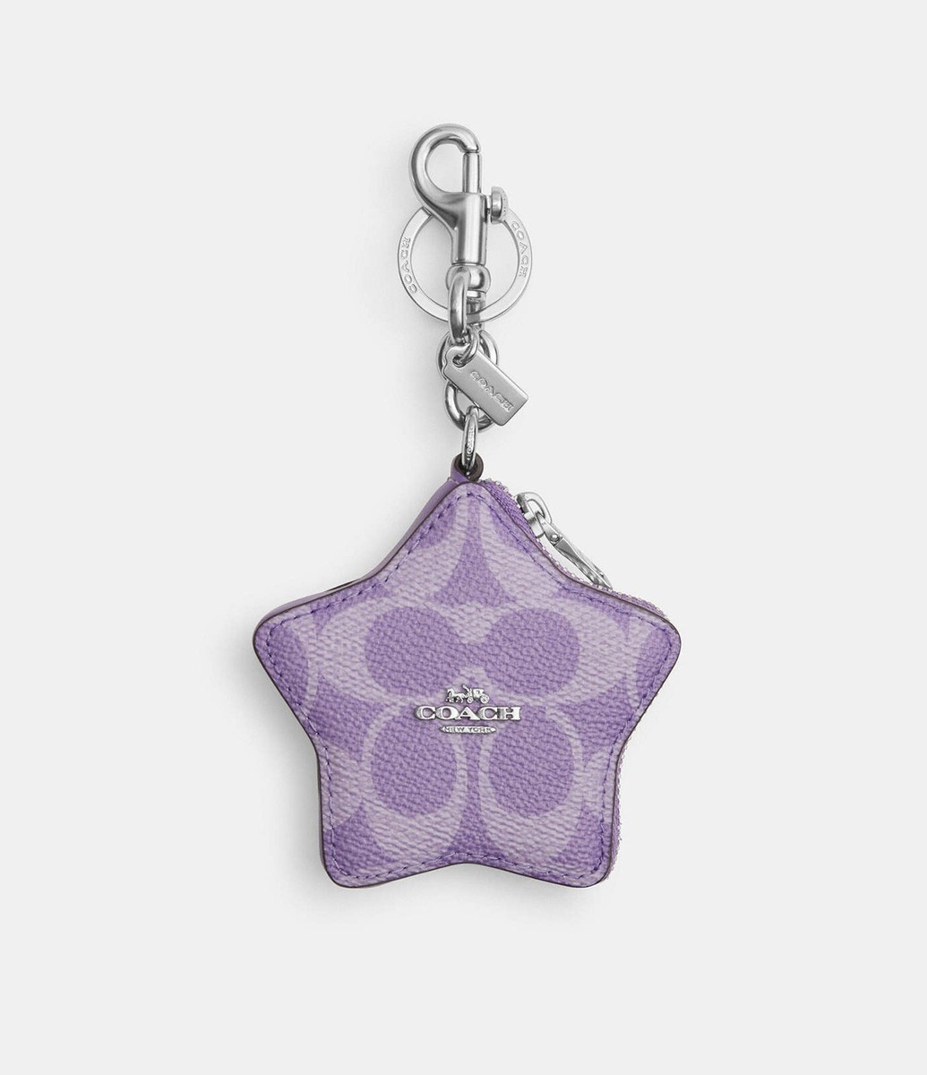 NWT Coach Star Signature Bag Charm In Silver/Iris | eBay