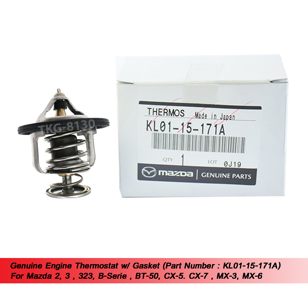 Thermostat KL01-15-171A For Mazda 2 3 323 BT50 CX-5 CX-7 MX-3 MX-6